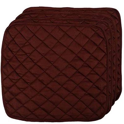 100% Cotton Quilted Rectangular Placemats for Dinning Table for Dinner Parties, Indoor and Outdoor Picnics Premium Quality (Pack of 4,Color Chocolate)