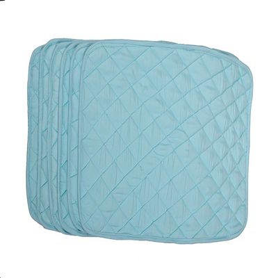 100% Cotton Quilted Rectangular Placemats for Dinning Table for Dinner Parties, Indoor and Outdoor Picnics Premium Quality (Pack of 6,Color Aqua Blue)