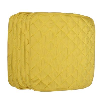 100% Cotton Quilted Rectangular Placemats for Dinning Table for Dinner Parties, Indoor and Outdoor Picnics Premium Quality (Pack of 6,Color Yellow)