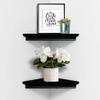 AHDECOR Black Floating Corner Shelves, Elegant Wall-Mounted Corner Shelf for Decorative Display and Storage in Any Room, Set of 2 view 1