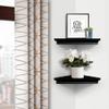 AHDECOR Black Floating Corner Shelves, Elegant Wall-Mounted Corner Shelf for Decorative Display and Storage in Any Room, Set of 2 view 2