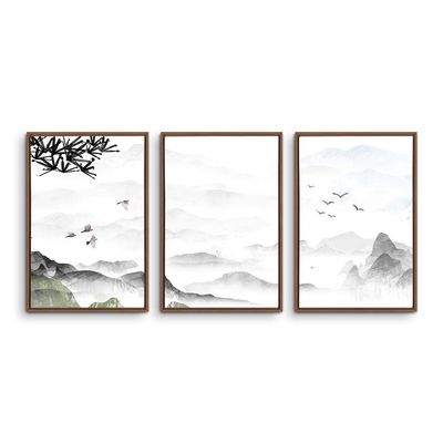 SIGNWIN 3 Piece Framed Canvas Wall Art Zen Canvas Prints Home Artwork Decoration for Living Room,Bedroom - 16"x24"x3 Panels