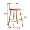 Bar Stools Counter Height Chair Hollow Backrest Metal Legs Footrest and Velvet Upholstered Seat for Salon Chairs, Modern Wrought Iron Furniture Seat Height 45/65/75cm view 3