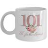 101st Birthday Mug - 101 and Fabulous - Her Party Favors Decor Decorations for Women - 101 Year Old Happy Anniversary Since 1918 - Mom Nana Grandma - White Ceramic Coffee Cup - 11oz view 1
