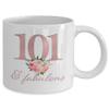 101st Birthday Mug - 101 and Fabulous - Her Party Favors Decor Decorations for Women - 101 Year Old Happy Anniversary Since 1918 - Mom Nana Grandma - White Ceramic Coffee Cup - 11oz view 2