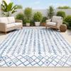 JONATHAN Y Bohemian Geometric Indoor Outdoor Area Rug 4X6 Ivory/Blue, Tokay for Backyard, Patio, Porch, Easy-Cleaning, High Traffic, Pet-Friendly, Non-Shedding (SMB132B-4) view 1