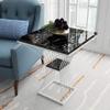 Coffee Tables WFF Metal Square Sofa Table Living Room Marble Bedroom Bedside Table -48cm48cm68cm view 2