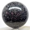 2.3" 320g Sparkling Ruby Spinel/Balas Ruby Sphere Polished Natural Gemstone Crystal Mineral Collectible Dcor Ball - India + Stand view 3