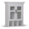 SIMPLIHOME Avington Bath Cabinet - 24 inch Wide Two Door Bathroom Wall Cabinet with Cubbies in Pure White, Bathroom Storage for Bath or Powder Room with Adjustable Shelf and Open Compartments view 1