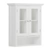SIMPLIHOME Acadian Bath Cabinet - 24 inch Wide Double Door Bathroom Wall Cabinet in Pure White, Contemporary Bathroom Storage for Bath or Powder Room with Tempered Glass Doors and Adjustable Shelves view 1