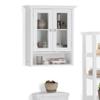 SIMPLIHOME Acadian Bath Cabinet - 24 inch Wide Double Door Bathroom Wall Cabinet in Pure White, Contemporary Bathroom Storage for Bath or Powder Room with Tempered Glass Doors and Adjustable Shelves view 2