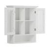 SIMPLIHOME Acadian Bath Cabinet - 24 inch Wide Double Door Bathroom Wall Cabinet in Pure White, Contemporary Bathroom Storage for Bath or Powder Room with Tempered Glass Doors and Adjustable Shelves view 4
