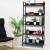 Homdox 5 Tier Ladder Shelf, Industrial Bookshelf Wood and Metal Bookcase, Plant Flower Stand Rack Book Rack Storage Shelves for Home Decor view 2
