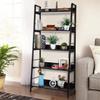 Homdox 5 Tier Ladder Shelf, Industrial Bookshelf Wood and Metal Bookcase, Plant Flower Stand Rack Book Rack Storage Shelves for Home Decor view 4