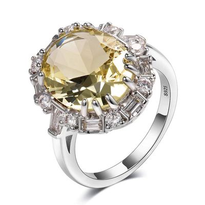 Bansriracha Created Citrine Gemstone Rings for Women Real 925 Sterling Silver Jewelry Ring Wedding Anniversary Paty Gift (8)