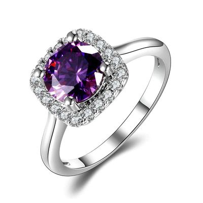 Bansriracha Rings for Women Genuine 925 Sterling Silver Purple Amethyst Ring Classic Gemstone Wedding Silver Birthstone Jewelry (8)