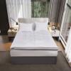 Kathy Ireland Pillowtop Mattress Topper Twin Size, 3-inch Overfilled White Down Feather Mattress Pad 233 Thread Count 100% Cotton Cover Featherbed - 39"x 75" view 1