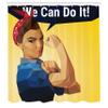 Ambesonne Girl Power Shower Curtain, We Can Do It Iconic Woman of Female Power Made with Polygons Geometric, Cloth Fabric Bathroom Decor Set with Hooks, 69" W x 84" L, Blue Mustard view 2