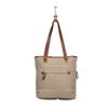 Myra Leather and Rug Tote Bag, Writer Canvas - 16.5"x14" Boho Fabric Bags for Women, 12" Strap, Brown and Gray, Zipper Top, Large Canvas Tote, Purse for Women, For Work, Travel, Everyday Use view 4