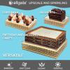 Allgala Wedding Cake Stands 3-Piece Set Crystal Gold Plated Cheese Dessert Cupcake Cake Stand with Mirror Plate-Gold Rectangle-HD89203 view 3