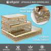 Allgala Wedding Cake Stands 3-Piece Set Crystal Gold Plated Cheese Dessert Cupcake Cake Stand with Mirror Plate-Gold Rectangle-HD89203 view 4