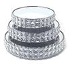 allgala Wedding Cake Stands 3-Piece Set Crystal Gold Plated Cheese Dessert Cupcake Cake Stand with Mirror Plate-Silver Round-HD89204 view 1
