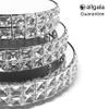 allgala Wedding Cake Stands 3-Piece Set Crystal Gold Plated Cheese Dessert Cupcake Cake Stand with Mirror Plate-Silver Round-HD89204 view 3
