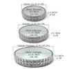 allgala Wedding Cake Stands 3-Piece Set Crystal Gold Plated Cheese Dessert Cupcake Cake Stand with Mirror Plate-Silver Round-HD89204 view 4