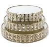allgala Wedding Cake Stands 3-Piece Set Crystal Gold Plated Cheese Dessert Cupcake Cake Stand with Mirror Plate-Gold Round-HD89202 view 1