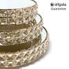 allgala Wedding Cake Stands 3-Piece Set Crystal Gold Plated Cheese Dessert Cupcake Cake Stand with Mirror Plate-Gold Round-HD89202 view 3