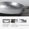 AIZYR Round Bottom Wok Carbon Steel Wok, Hand Hammered Carbon Steel Pow Wok with Hangable Wooden and Steel Helper Handle, 3 Sizes to Choice,34cm/13.4in view 3