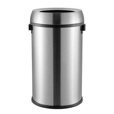 happimess HPM1015A Chuck Kitchen/Office 17.2-Gallon Open-Top Trash Can, Modern, Minimalistic, Fingerprint Proof for Home, Kitchen, Laundry Room, Office, Bedroom, Bathroom, Chrome