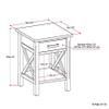 SIMPLIHOME Kitchener End Table - 21 inch Wide Solid Wood Square Accent Table with Drawer and Open Shelf in Black, Contemporary Nightstand or Lamp Stand with X-Design for Living Room or Bedroom view 3