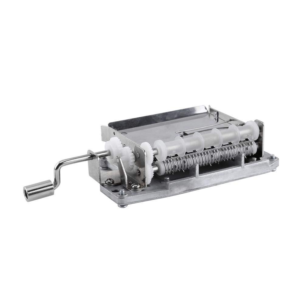 30-Note Music Box, Hand Crank Tape Music Box Movement Part + Puncher+ 3 Strips DIY Your Songs Made of Zinc Alloy, Mental and Paper