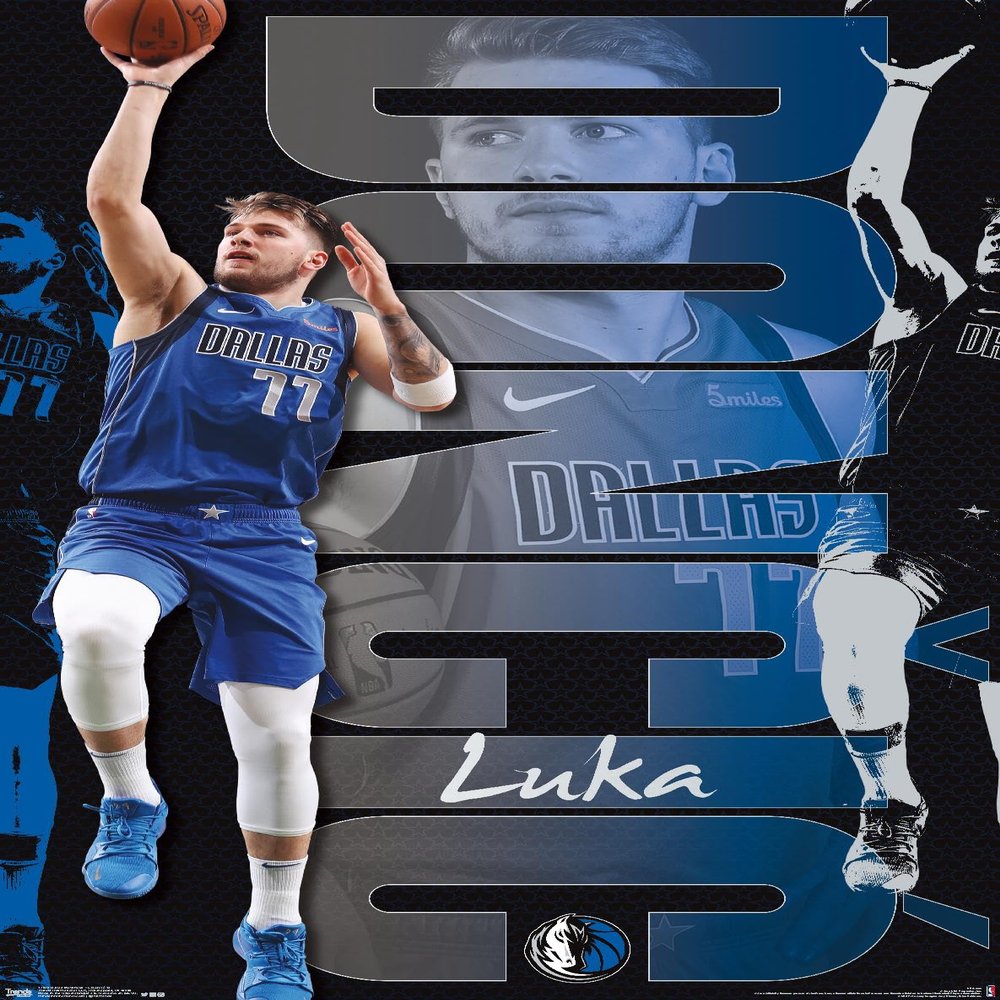 Trends International NBA Dallas Mavericks - Luka Doncic 19 Wall Poster, 14.725" x 22.375", Premium Unframed Version
