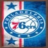 Trends International NBA Philadelphia 76ers - Logo 15 Wall Poster, 14.725" x 22.375", Mahogany Framed Version view 1