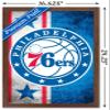 Trends International NBA Philadelphia 76ers - Logo 15 Wall Poster, 14.725" x 22.375", Mahogany Framed Version view 3