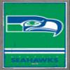 NFL Seattle Seahawks - Retro Logo 15 Wall Poster, 34L" x 22.4W", Barnwood Framed Version view 1