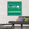 NFL Seattle Seahawks - Retro Logo 15 Wall Poster, 34L" x 22.4W", Barnwood Framed Version view 2