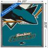 Trends International NHL San Jose Sharks - Logo 14 Wall Poster, 22.375" x 34", Barnwood Framed Version view 3