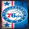 Trends International NBA Philadelphia 76ers - Logo 15 Wall Poster, 14.725" x 22.375", Black Framed Version view 1