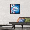 Trends International NBA Philadelphia 76ers - Logo 15 Wall Poster, 14.725" x 22.375", Black Framed Version view 2