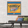 Trends International NBA Oklahoma City Thunder - Logo 14 Wall Poster, 22.375" x 34", Barnwood Framed Version view 2