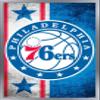 Trends International NBA Philadelphia 76ers - Logo 15 Wall Poster, 14.725" x 22.375", Silver Framed Version view 1