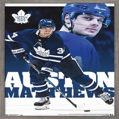 Trends International NHL Toronto Maple Leafs - Auston Matthews 17 Wall Poster, 34L x 22.4W, Barnwood Framed Version