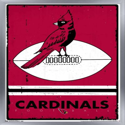 Trends International NFL Arizona Cardinals - Retro Logo 15 Wall Poster, 22.4L x 14.7W, Silver Framed Version