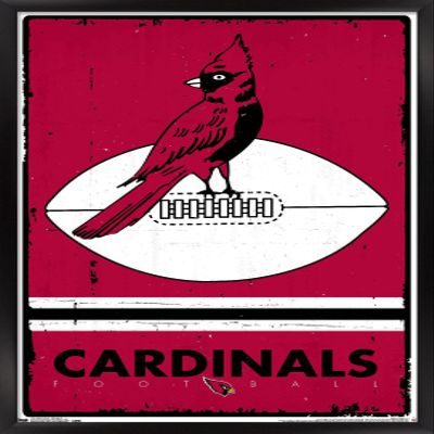Trends International NFL Arizona Cardinals - Retro Logo 15 Wall Poster, 22.4L x 14.7W, Black Framed Version