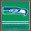 NFL Seattle Seahawks - Retro Logo 15 Wall Poster, 22.4L" x 14.7W", Mahogany Framed Version view 1