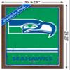 NFL Seattle Seahawks - Retro Logo 15 Wall Poster, 22.4L" x 14.7W", Mahogany Framed Version view 3