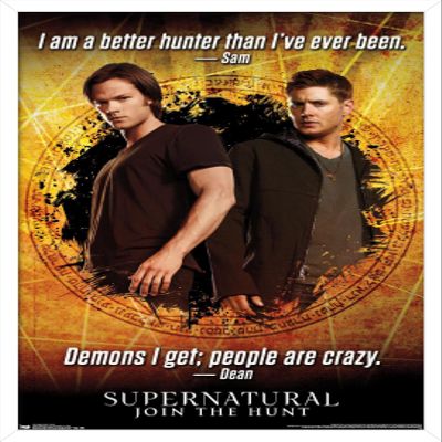 Trends International Supernatural - Quotes Wall Poster, 14.725" x 22.375", White Framed Version